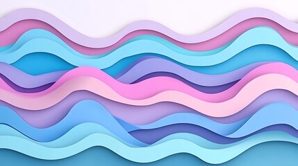 Fototapeta premium Abstract Pastel Wave Layers Design Background