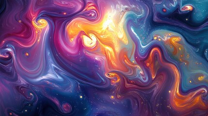 Cosmic swirls of color dance in the universe abstract art digital canvas galaxy view