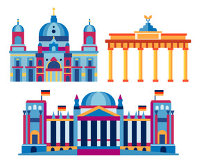 Berlin vector set. Flat illustration. © Svetlana