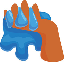 Hand holding flowing water, symbolizing water conservation, purity, and environmental protection