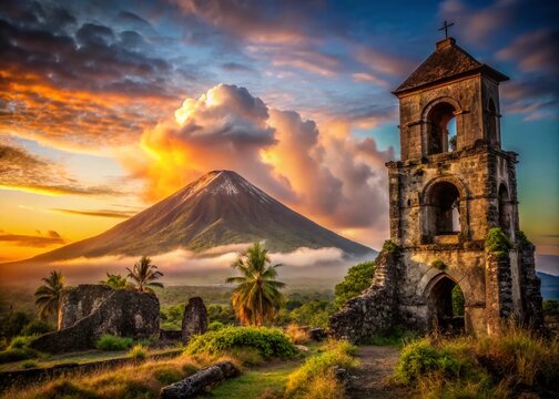 Mayon Volcano Church Ruins: Eerie Beauty of Nature's Power and Time's Passage