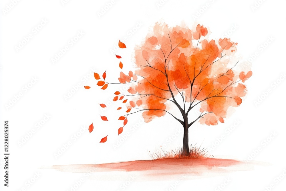 Poster a simple illustration of a tree with sparse, insufficient leaves, symbolizing scarcity, drawn on a w