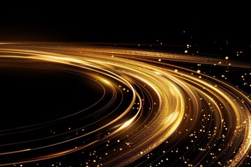 Elegant Black and Gold Abstract Fluid Waves with Shimmering Metallic Texture for Luxury, Modern Glamour, and High-End Design Backgrounds