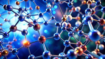 Microscopic Close-Up of Blue Molecular Structure - Scientific Illustration