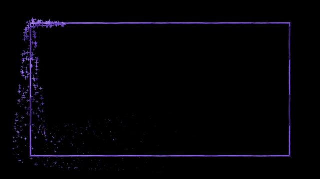 purple stars in a purple rectangle Perfect for awards, certificates, or backgrounds for celebratory designs. 4k alpha channel