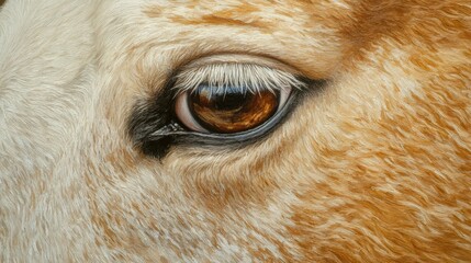Close-up of a horse's expressive eye in natural light