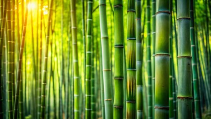 Miniature Bamboo Forest Texture Background: Tilt-Shift Photography of Waving Bamboo