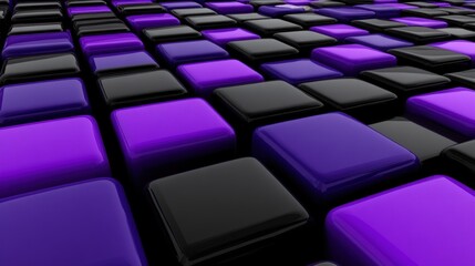 Fototapeta premium Abstract background of glossy purple and black cubes.