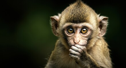 Fototapeta premium Close-up of a monkey with expressive eyes and a curious expression