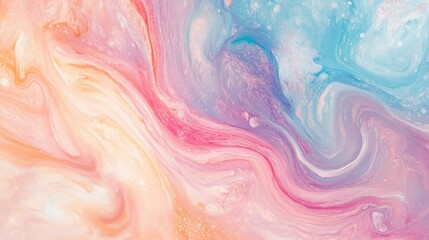 Fototapeta premium Swirling Pastel Colors Create A Dreamy, Abstract Artwork. Think Unicorn Dreams And Cotton Candy Skies.