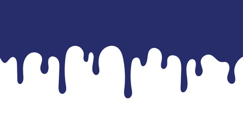 The paint is dripping. Vector illustration on transparent background. black paint is editable.