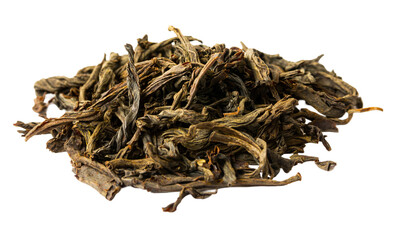 Green tea leaves closeup