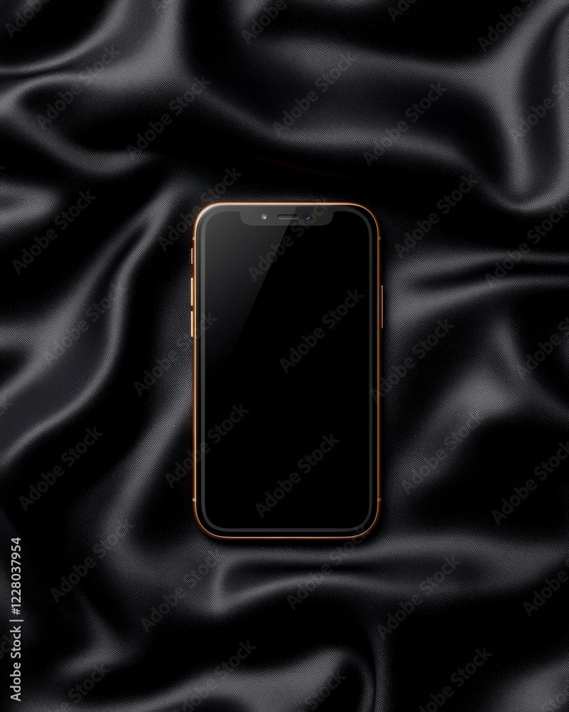 Aufkleber Minimalistic Login Interface on Smartphone - Sleek Black Design on Silk Fabric for Enhanced Security | Ideal for Tech Innovation and Digital Marketing in Modern Business