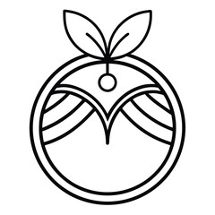 An elegant logo design for a fruit company, incorporating a single fruit icon with intricate line art details to convey organic quality and sophistication.
