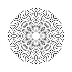 Mandala Radial Circular Geometric Pattern. Decorative Circle Design Element.