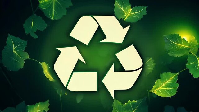Green earth cover with Recycle symbol on green grass field on natural background. Waste and pollution elimination, clean and renewable energy concept, green world, eco friendly, environment day. Ecolo
