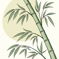 Fototapeta premium bamboo leaves on a white background