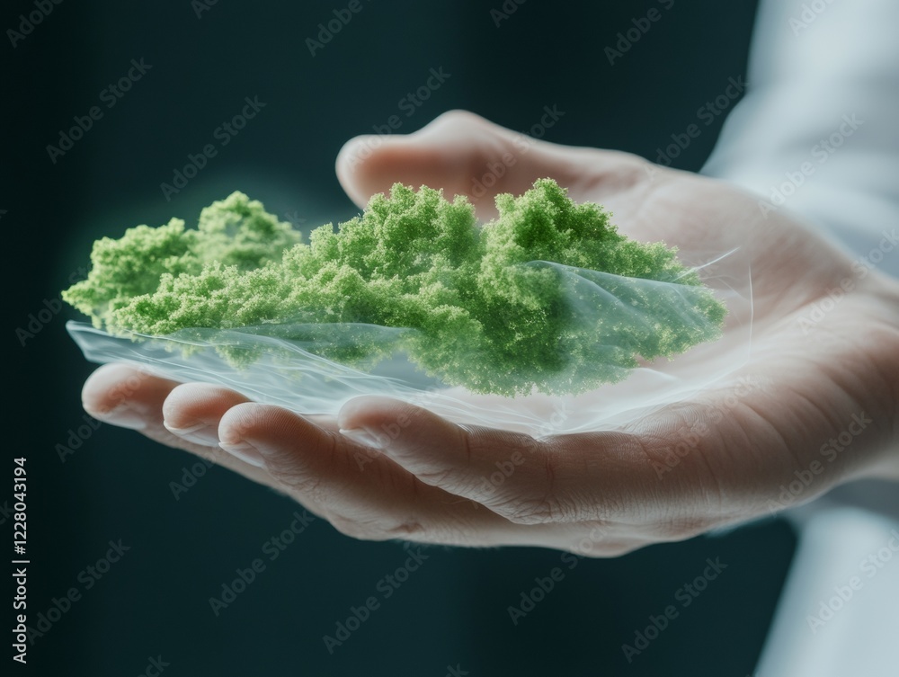 Aufkleber modern eco-futurism interactive ar forest display on translucent surface - engaging educational tool