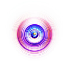 Colorful radial motion effect. Abstract rounded background. Color curves and sphere.