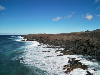 Piękne plaże Lanzarote Papagayo widziane z perspektywy drona