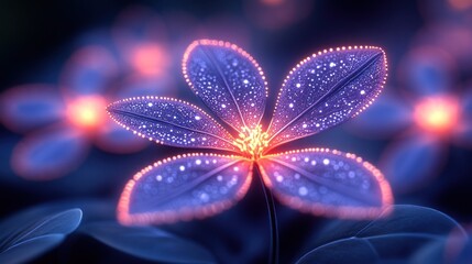 Glowing fantasy flower, dark background, digital art, website design
