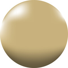 A glossy beige sphere with light reflections and shading giving it a three-dimensional appearance