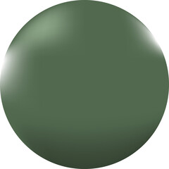 A glossy green sphere with light reflections and shading giving it a three-dimensional appearance.