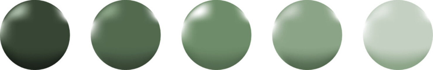 A glossy green sphere with light reflections and shading giving it a three-dimensional appearance.