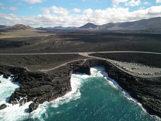 Piękne plaże Lanzarote Papagayo widziane z perspektywy drona