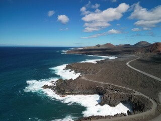 Piękne plaże Lanzarote Papagayo widziane z perspektywy drona