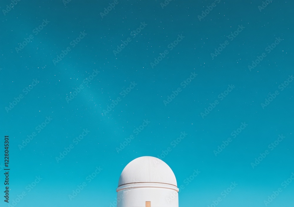 Aufkleber astrovision futuristic observatory with massive telescope under starry night - cutting-edge explorat