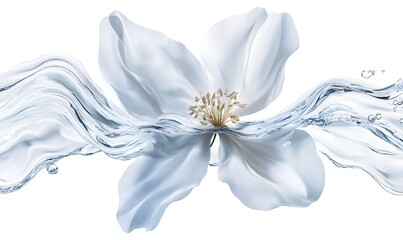 Naklejka premium Water flower blossom wave splash purity background