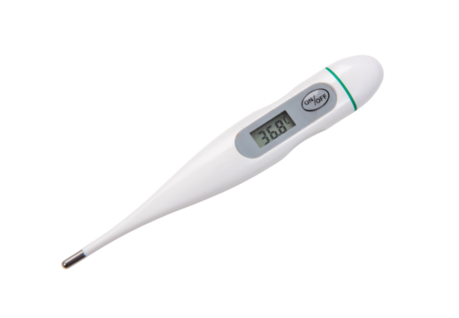 Medical digital thermometer isolated on white, transparent. Body temperature 36.8 Celcius degrees - Powered by Adobe