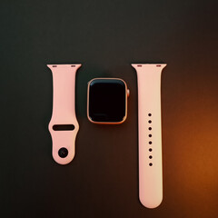 Smart Watch product photography. White smart watch isolated on a white background