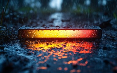 Rainy Progress Bar with Glowing Rainbow Ending for Loading Concept