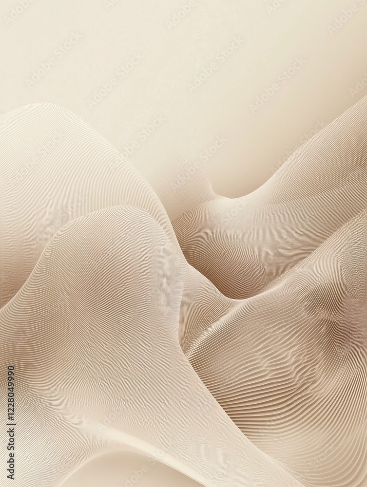 Aufkleber Soft textures create abstract forms in neutral tones showcasing natural curves. Generative AI
