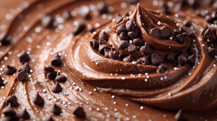 Elegant and aesthetic photo of a creamy mocha soufflé dessert with a rich mocha color.