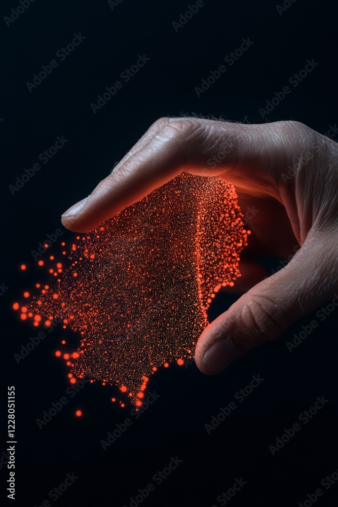 Aufkleber Futuristic Digital Security Holographic Interface with Biometric Patterns on Textured Display - Advanced Cybersecurity Solutions for Tech-Savvy Enterprises
