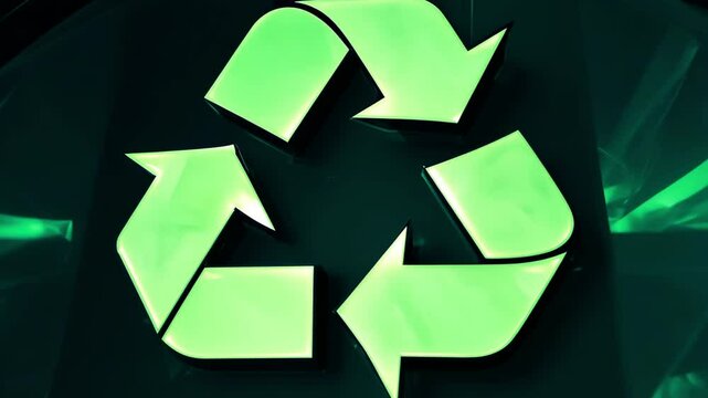 Green earth cover with Recycle symbol on green grass field on natural background. Waste and pollution elimination, clean and renewable energy concept, green world, eco friendly, environment day. Ecolo