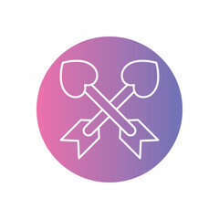 Love Arrows icon vector stock illustration