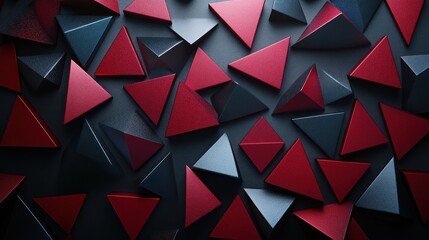 Naklejka premium Abstract background with red and dark blue pyramids.