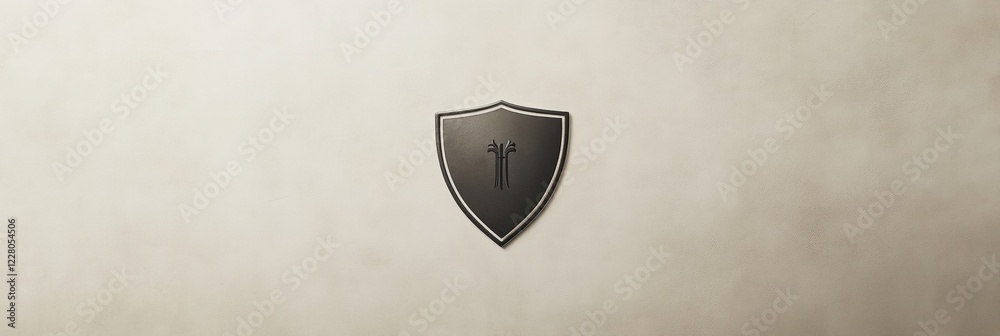 Poster Symbol of protection displayed on a textured background during a minimalist design project. Generative AI