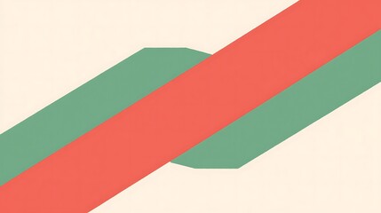 Obraz premium Abstract Geometric Design with Red and Green Shapes