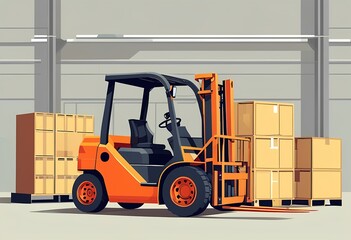 Naklejka premium warehouse forklift