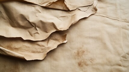 Vintage paper texture with creases, stains, and a faded beige color for an antique look.