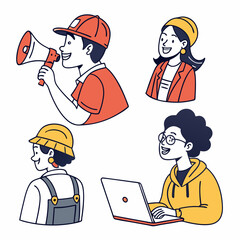 Creative Avatars for Business and Social Media - Flat Character Illustrations