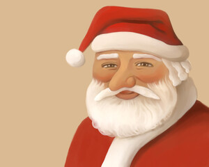 Smiling Santa Claus with Warm Festive Spirit