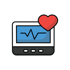 Heartbeat Monitor icon vector stock illustration