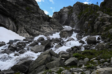 waterfall in the mountains