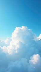 Soft white clouds float above a serene blue sky, cloudy, weather